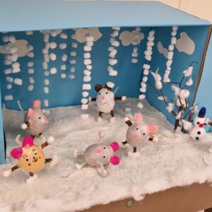 Wintermäuse auf dem Schlittschuhplatz