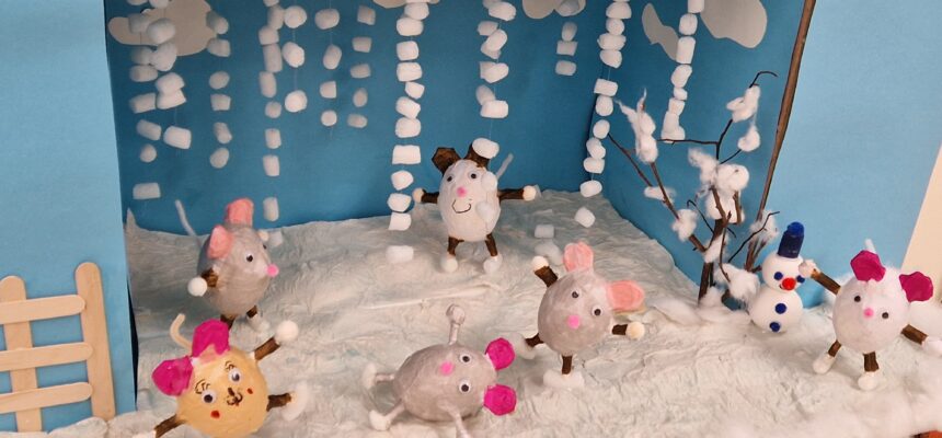 Wintermäuse auf dem Schlittschuhplatz Wintermäuse auf dem Schlittschuhplatz